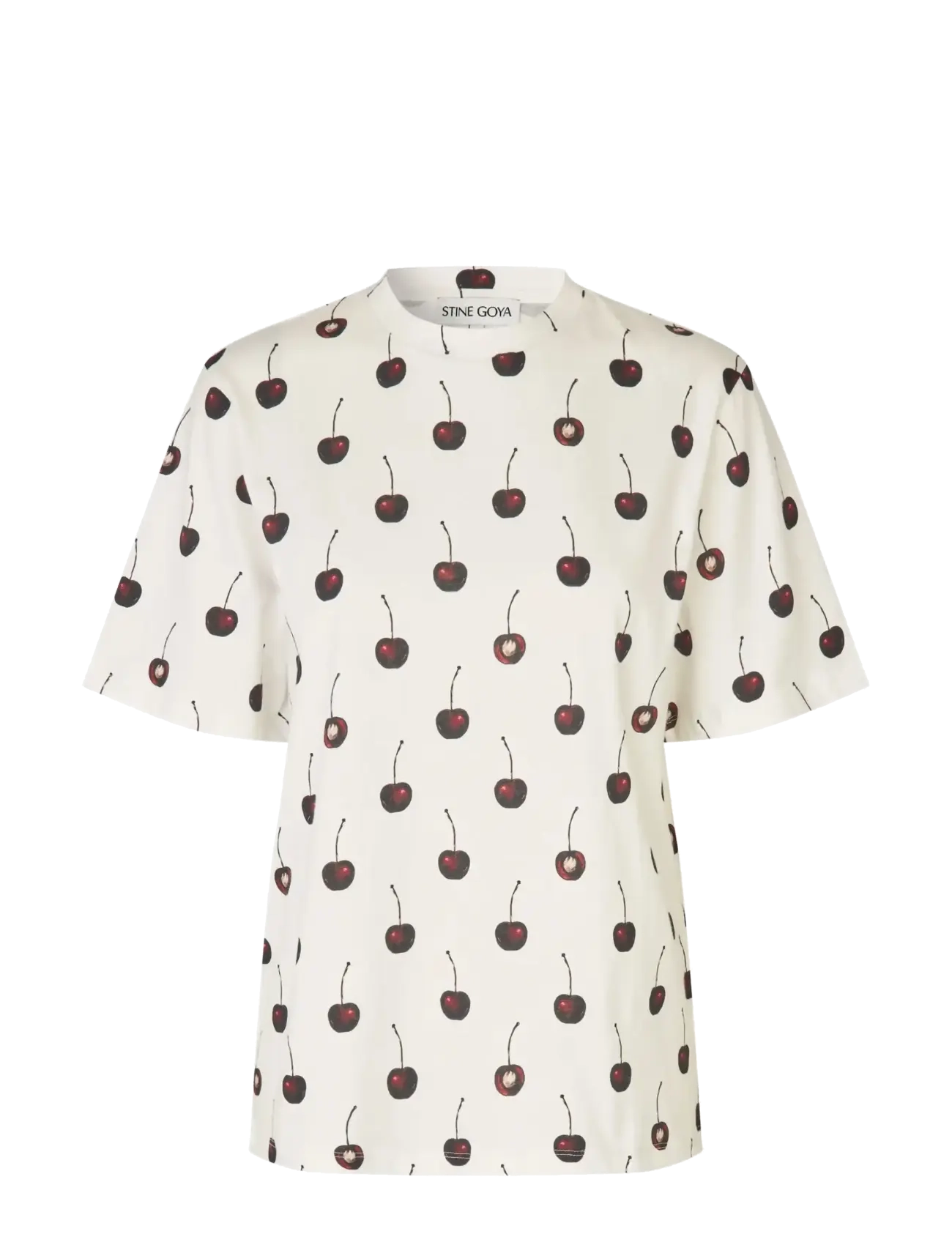 STINE GOYA Light Jersey, Short Sleeve T-Shirt - App deal - CHERRY / cream
