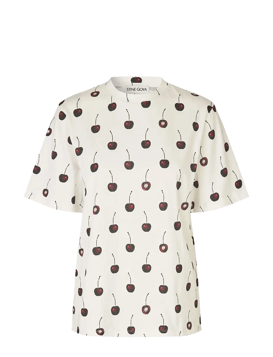 STINE GOYA - Light Jersey, Short Sleeve T-Shirt - t-shirts - cherry - 1
