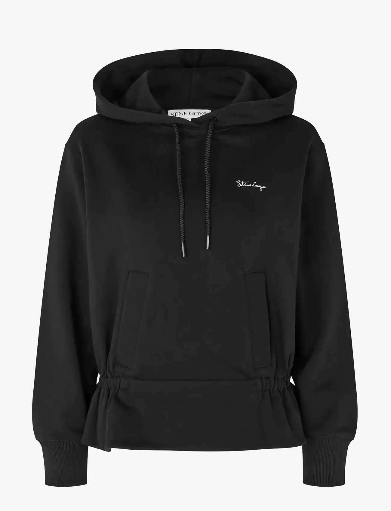 STINE GOYA - 2430 Terry, Cinched Waist Sweatshir - sweatshirts en hoodies - black - 1