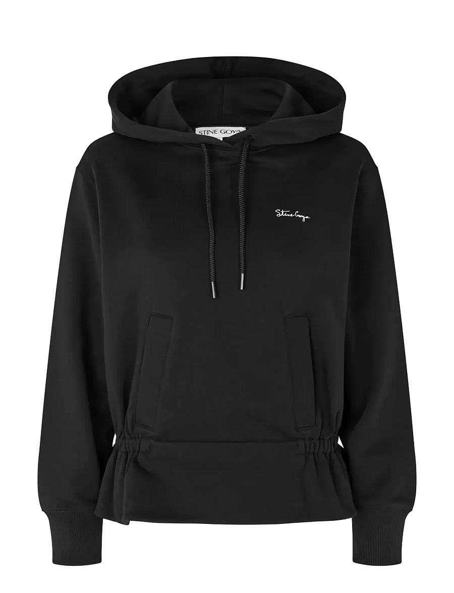 STINE GOYA - Terry, Cinched Waist Sweatshirt - sweatshirts & hoodies - black - 1