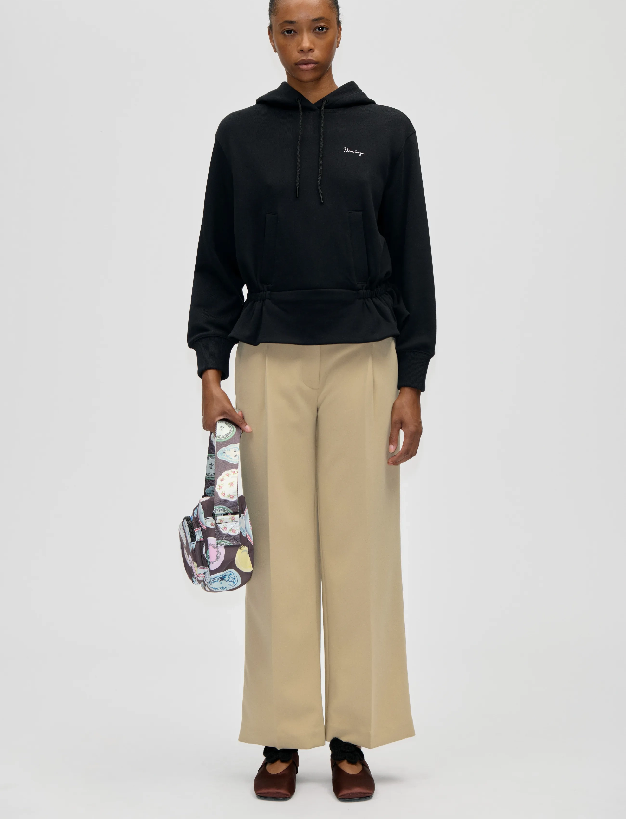 STINE GOYA 2430 Terry, Cinched Waist Sweatshir - STINE GOYA - BLACK / black