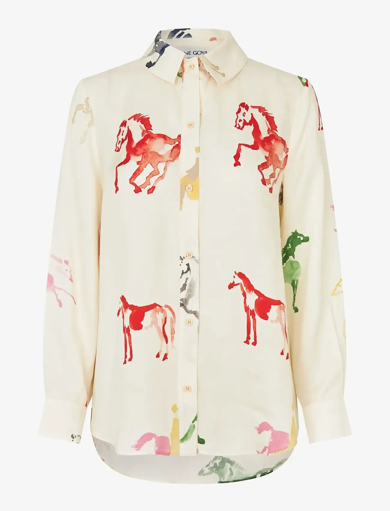 STINE GOYA - Dry Viscose, Long Sleeve Shirt - denimskjorter - horses - 1