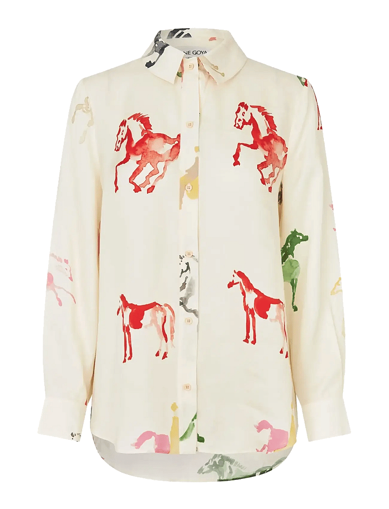STINE GOYA - Dry Viscose, Long Sleeve Shirt - jeanshemden - horses - 1