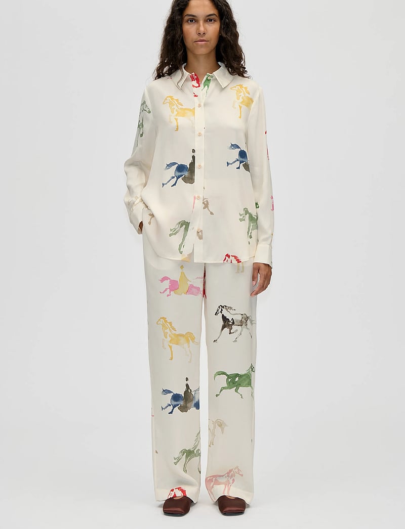 STINE GOYA - Dry Viscose, Long Sleeve Shirt - jeanshemden - horses - 0