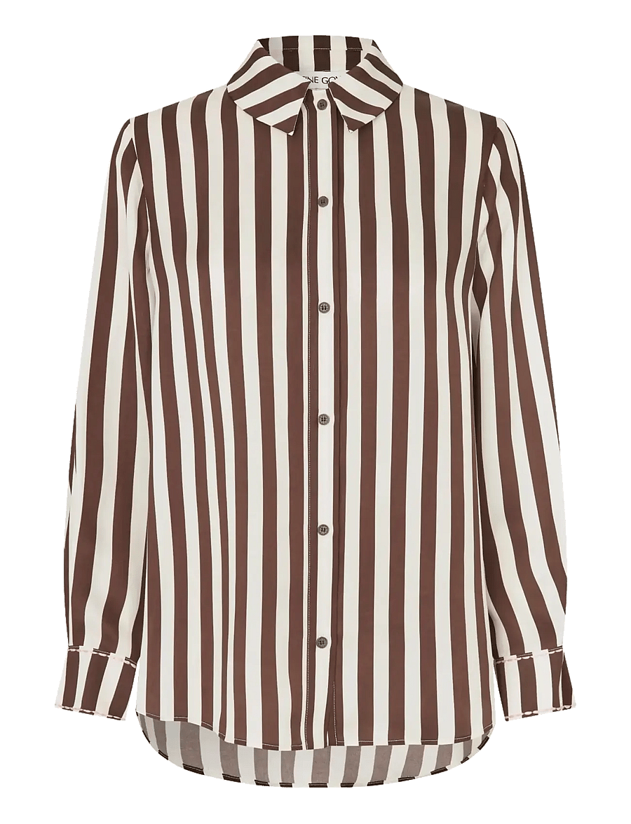 STINE GOYA - Dry Viscose, Long Sleeve Shirt - jeanshemden - ivory stripes - 1
