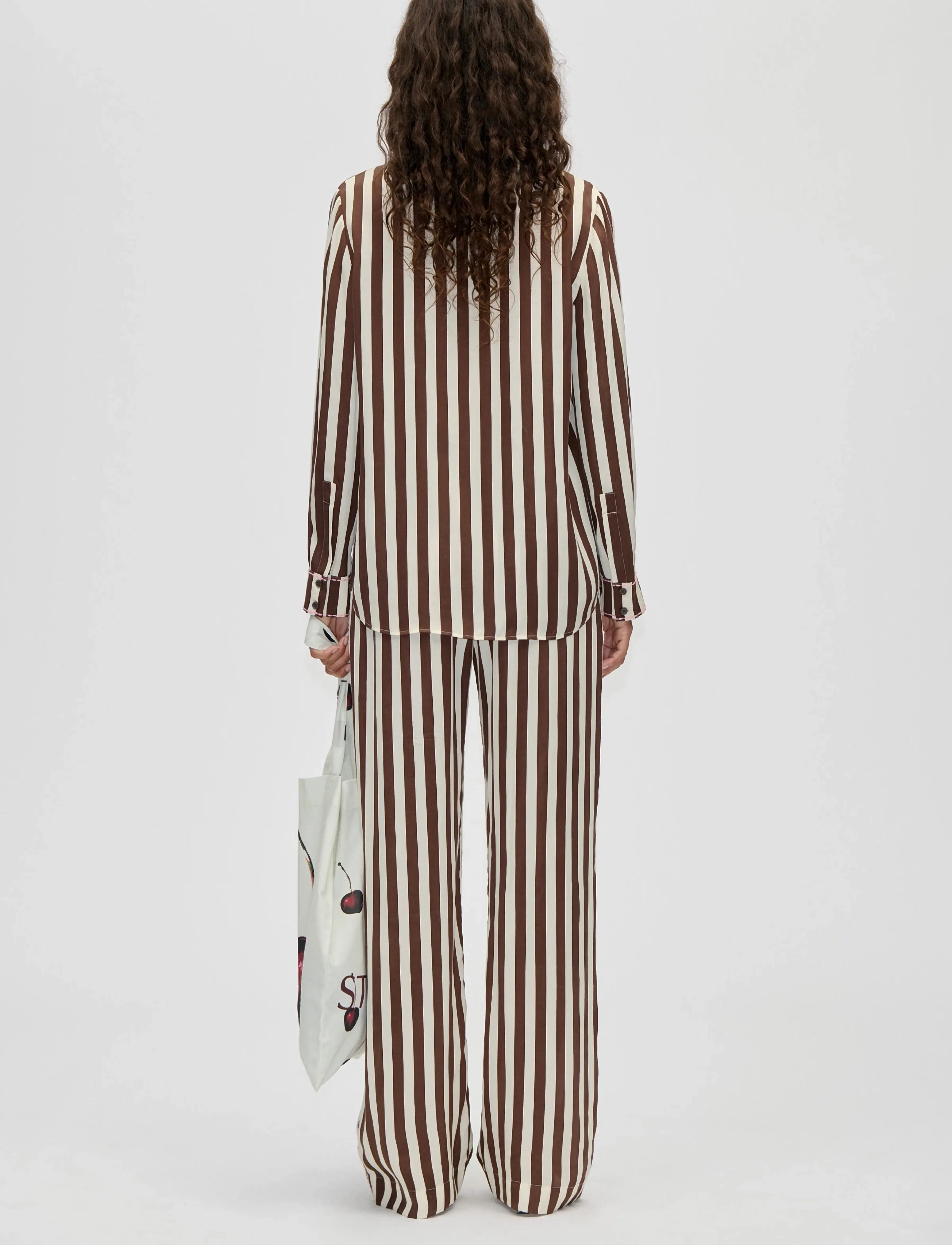 STINE GOYA - Dry Viscose, Long Sleeve Shirt - džinsiniai marškiniai - ivory stripes - 3