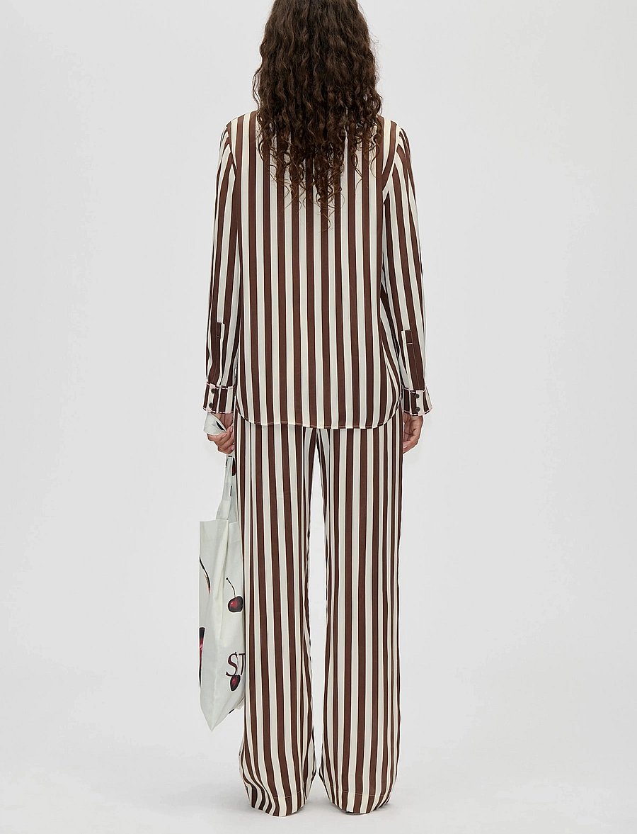 STINE GOYA - Dry Viscose, Long Sleeve Shirt - jeanshemden - ivory stripes - 3