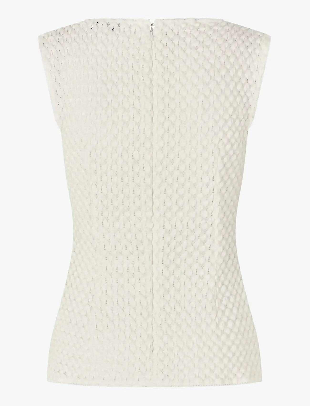 STINE GOYA - Crochet Lace, Boatneck Tank Top - varrukateta alussärgid - white swan - 2
