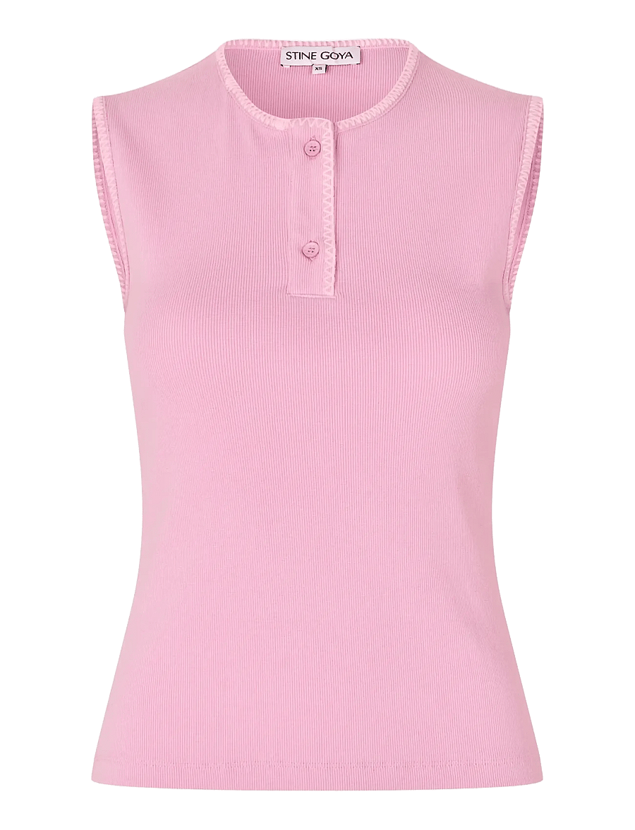 STINE GOYA - Rib, Crewneck Tank Top - Ärmellose tops - cherry blossom - 1