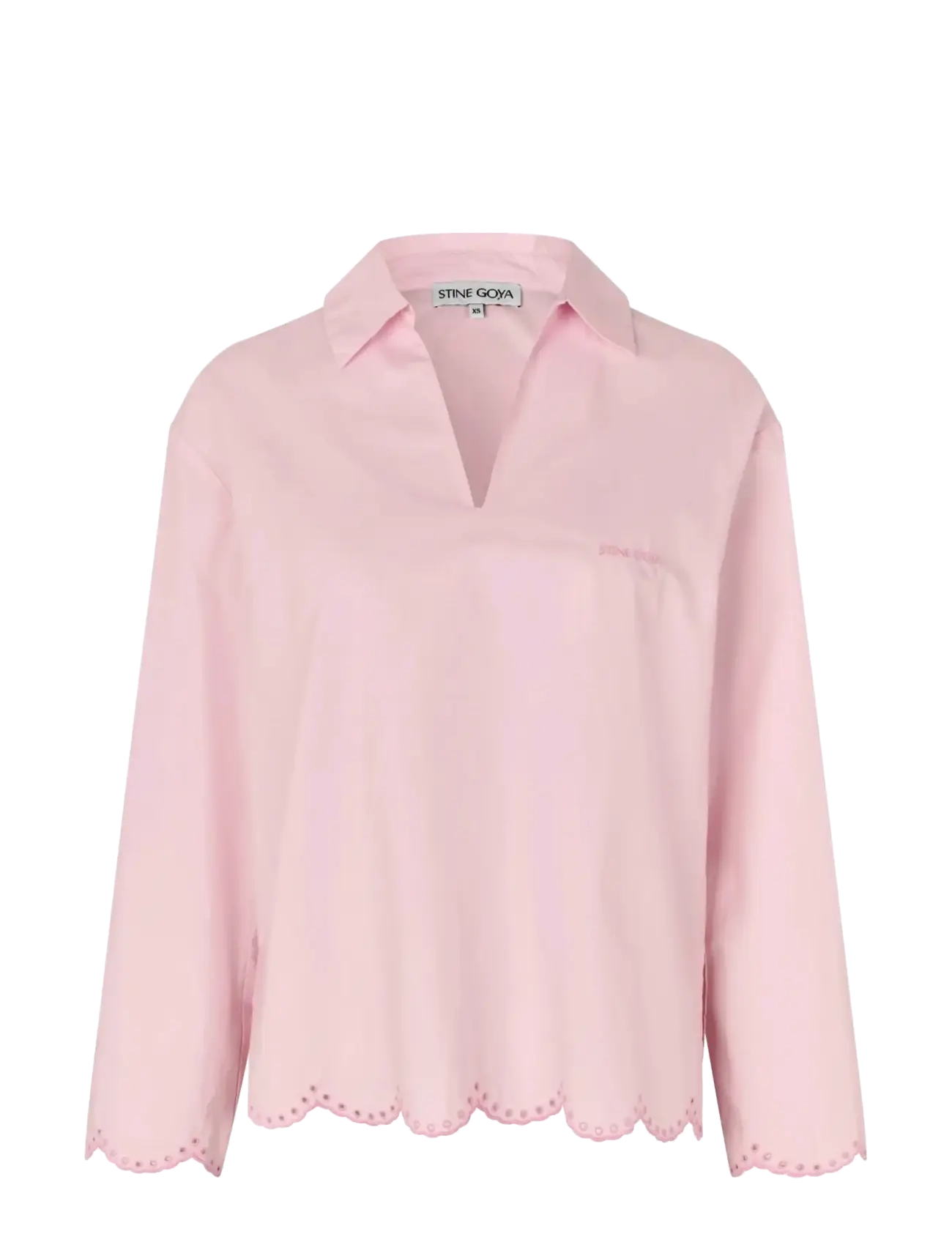 STINE GOYA Hell Baumwolle, Lange Ärmel Tunika Oberteil Pink - M - Damen