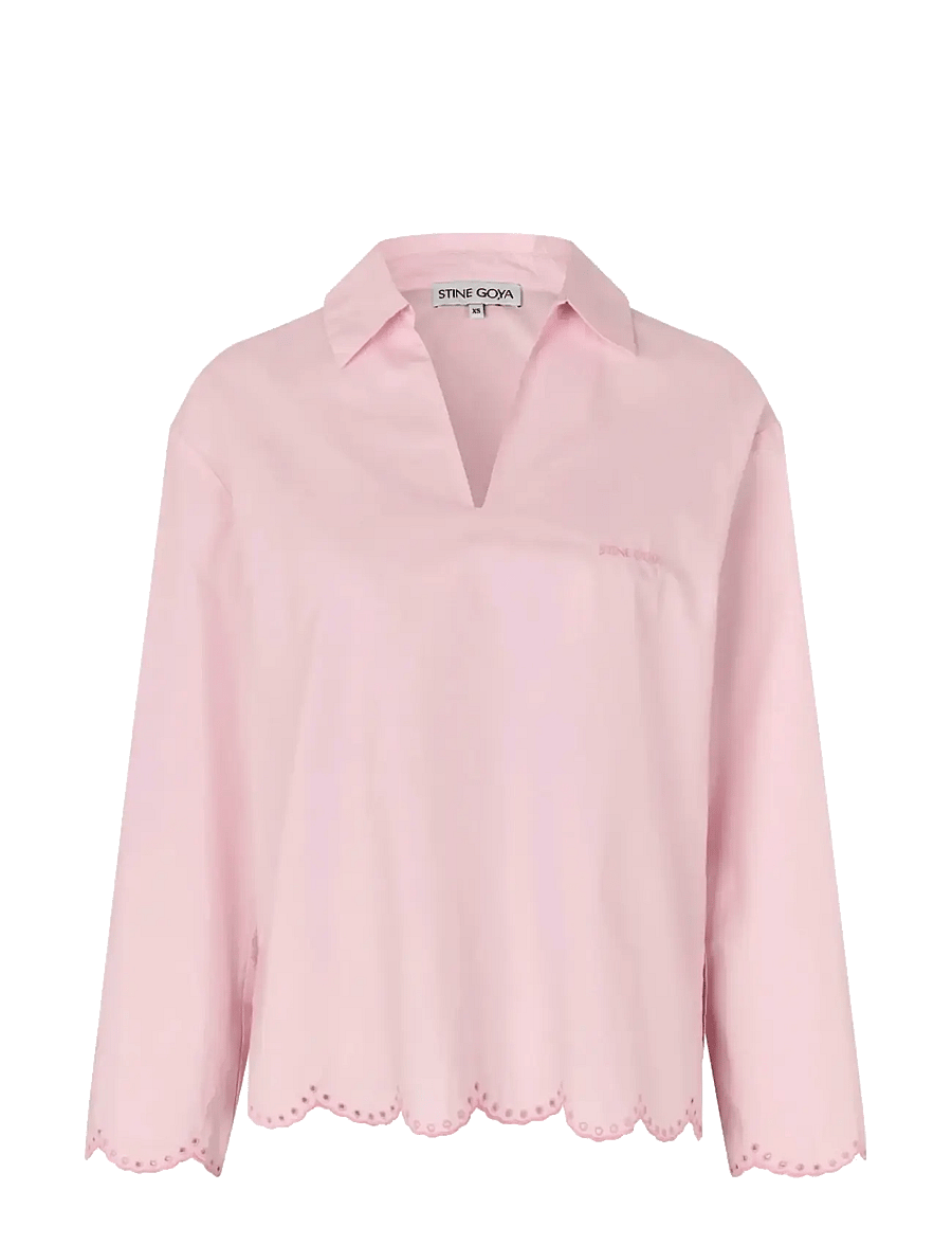 STINE GOYA - Light Cotton, Long Sleeve Tunic Top - denimskjorter - muted blush - 1