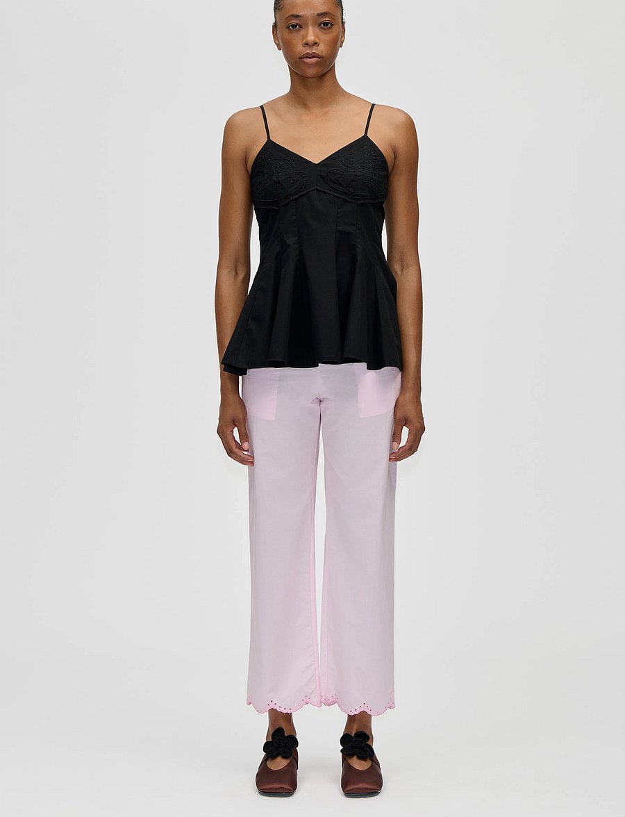 STINE GOYA - Broderie Cotton, Embroidered Bustier Top - hihattomat topit - broderie anglaise - 0