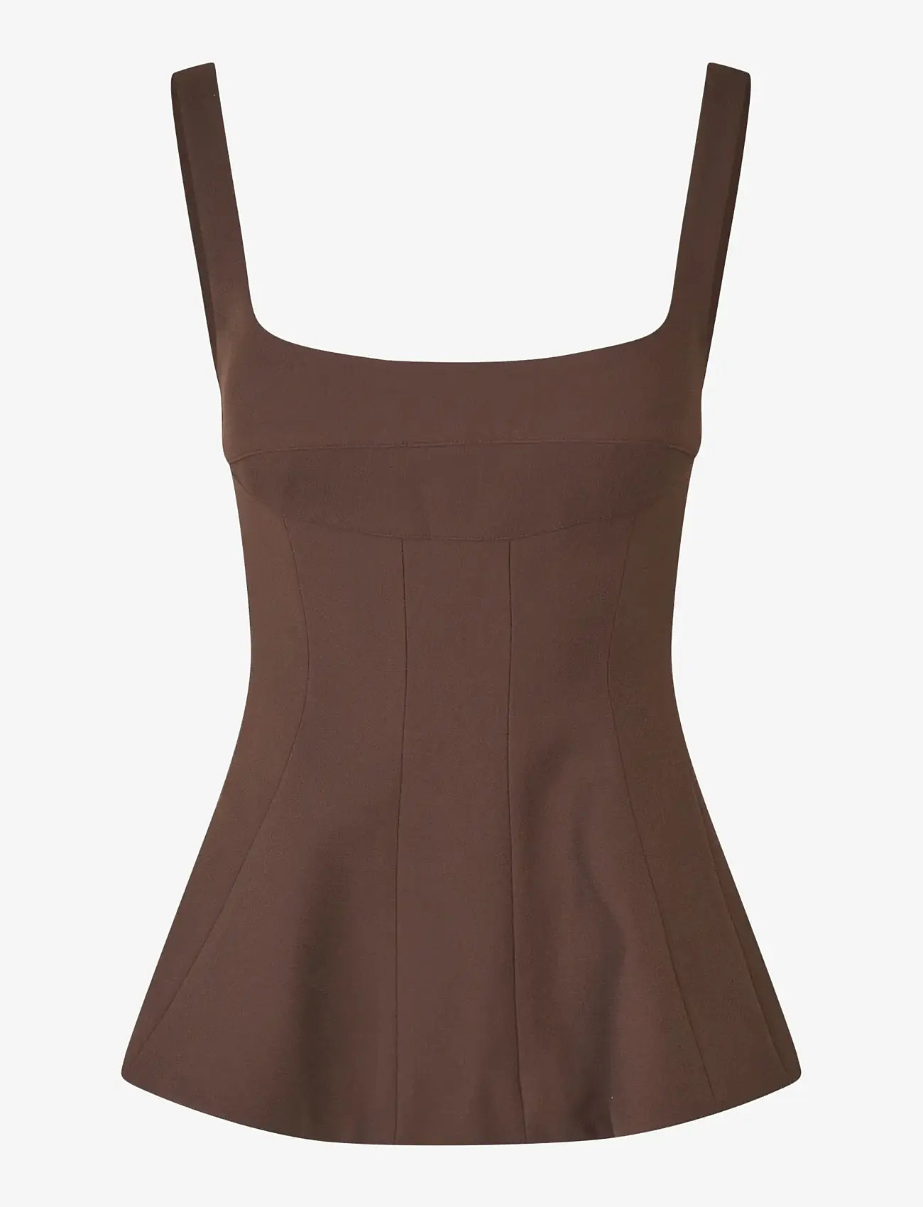STINE GOYA - Double Sided Crepe, Elevated Structured Top - Ærmeløse toppe - cocoa - 1