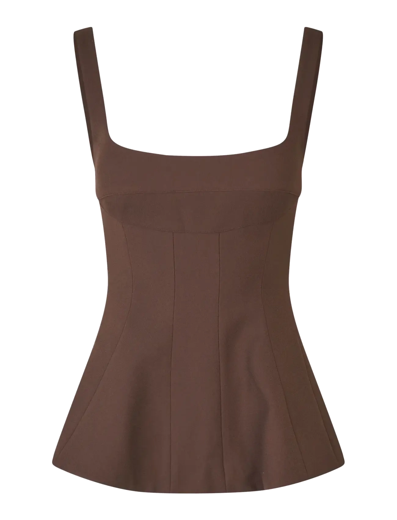 STINE GOYA Double Sided Crepe, Elevated Structured Top - Nyheder - COCOA / brown