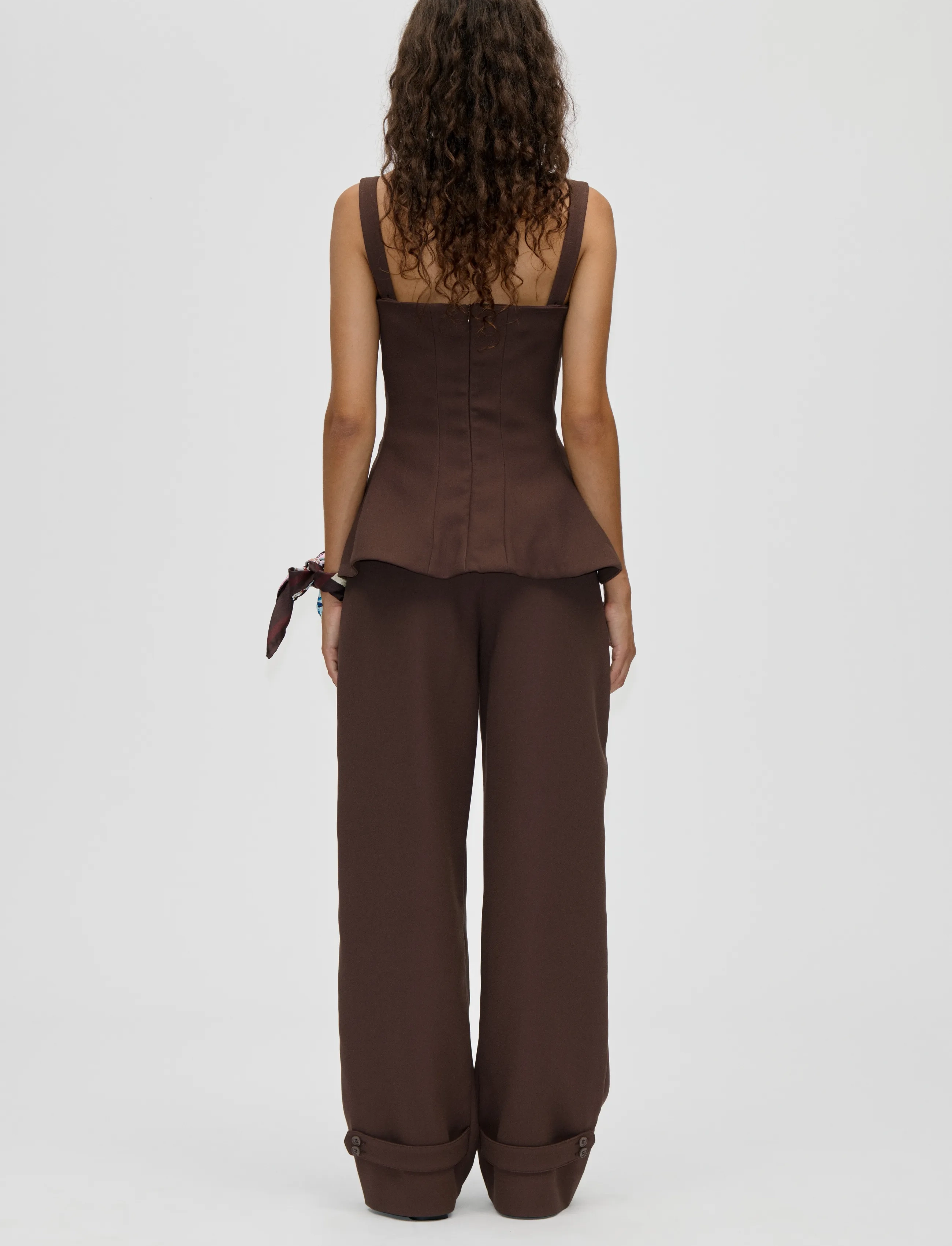 STINE GOYA - Double Sided Crepe, Elevated Structured Top - Ärmellose tops - cocoa - 3