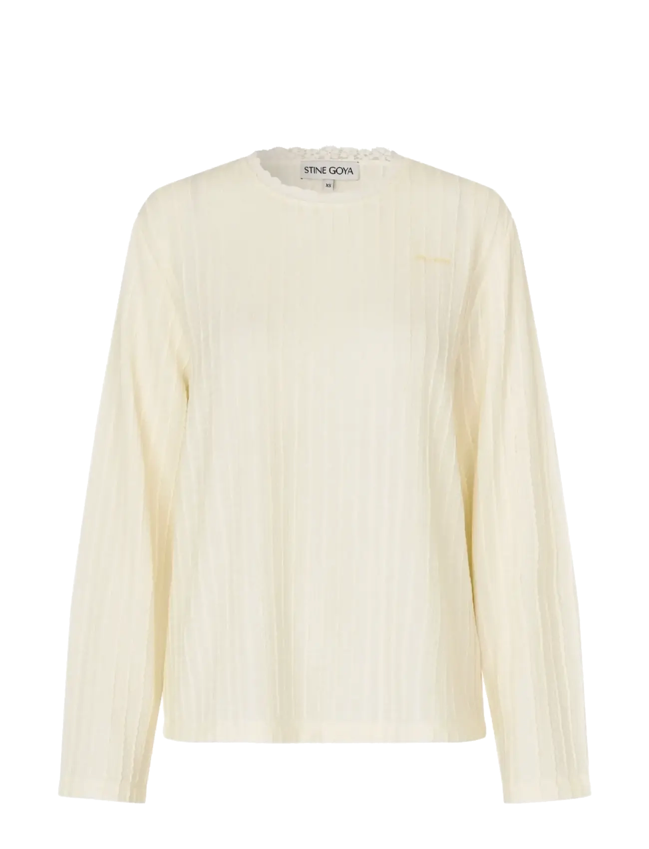 STINE GOYA Puckered Jersey, Casual Crewneck - CPH fashion week - CREAM / cream