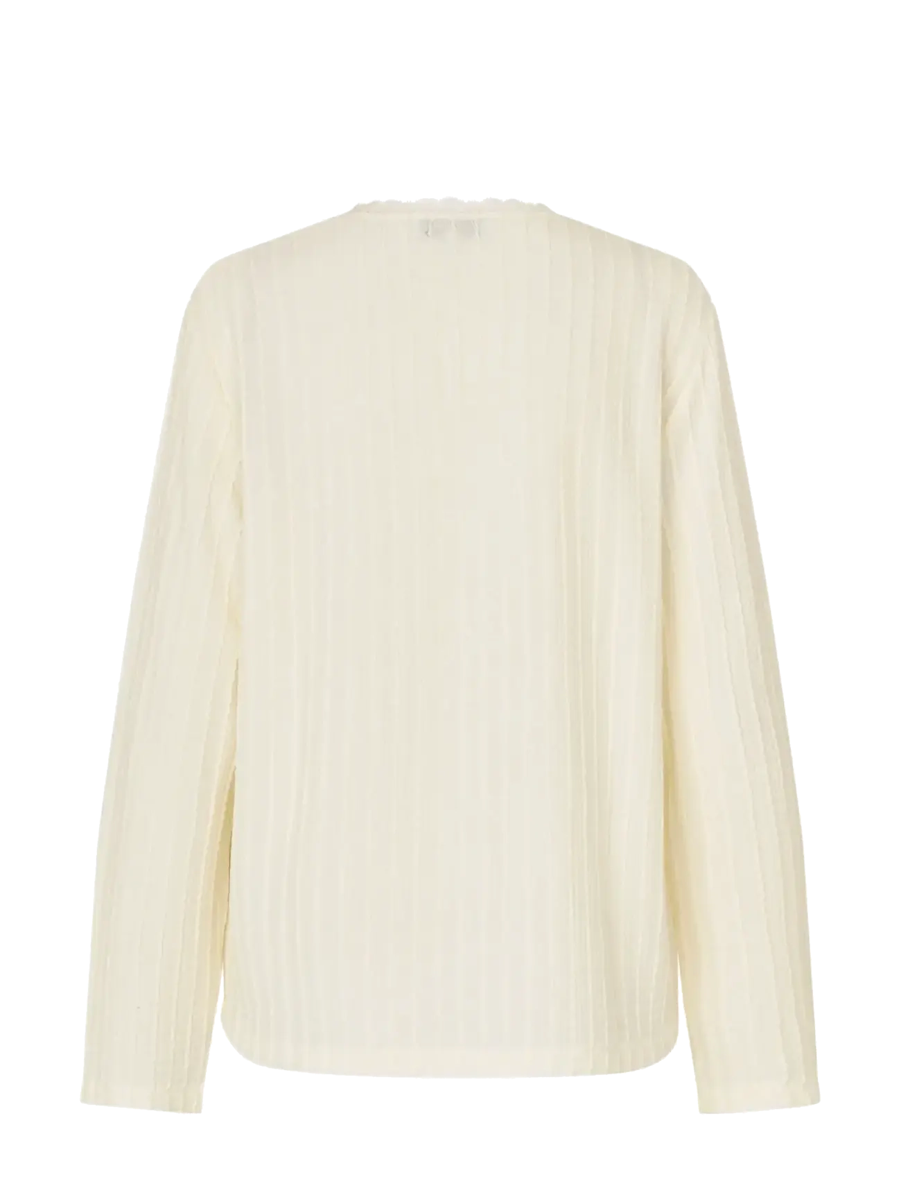 STINE GOYA - Puckered Jersey, Casual Crewneck - langærmede toppe - cream - 2