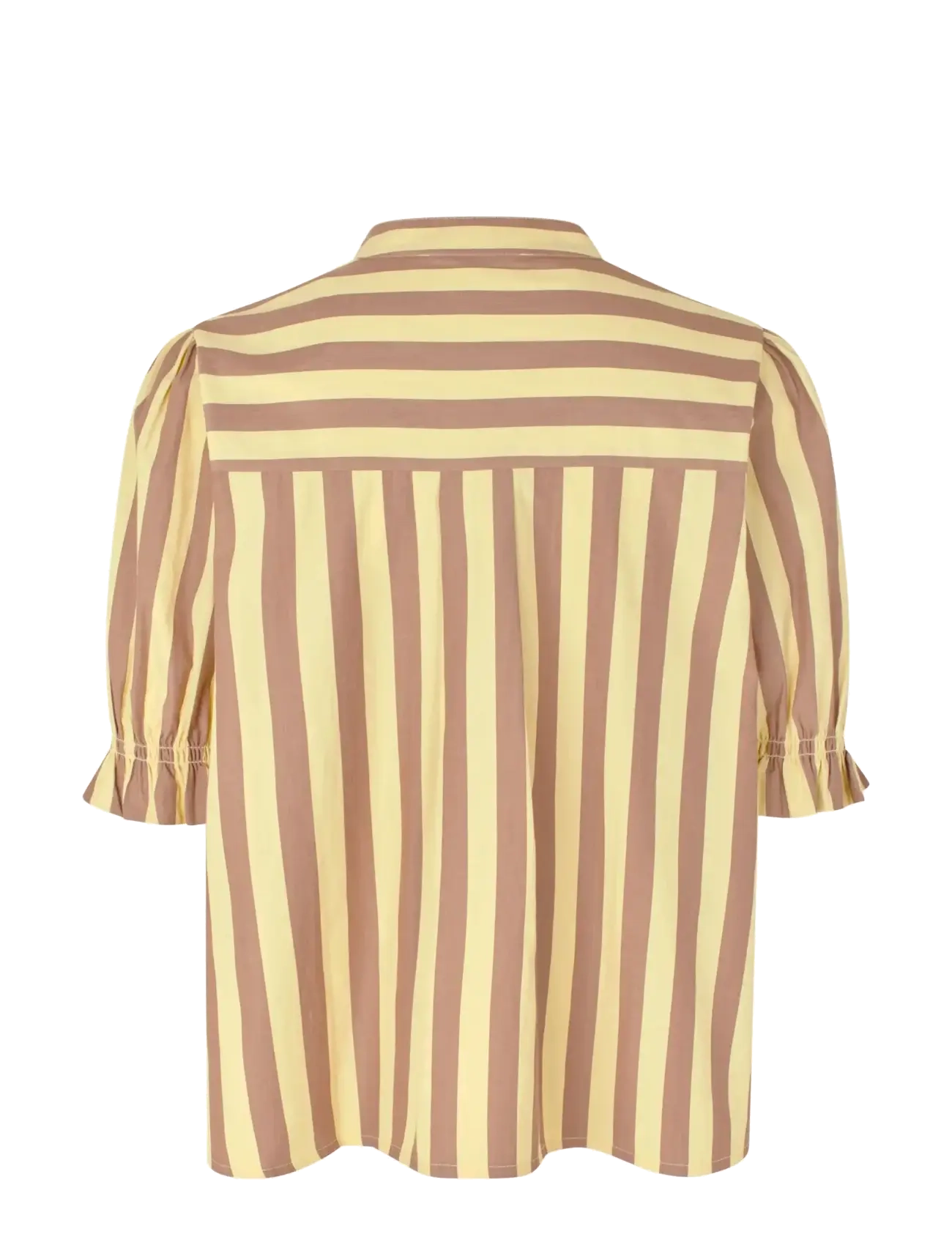 STINE GOYA - Soft Striped Embroidery, Smocked Gathered Top - denim shirts - equestrian sun - 2