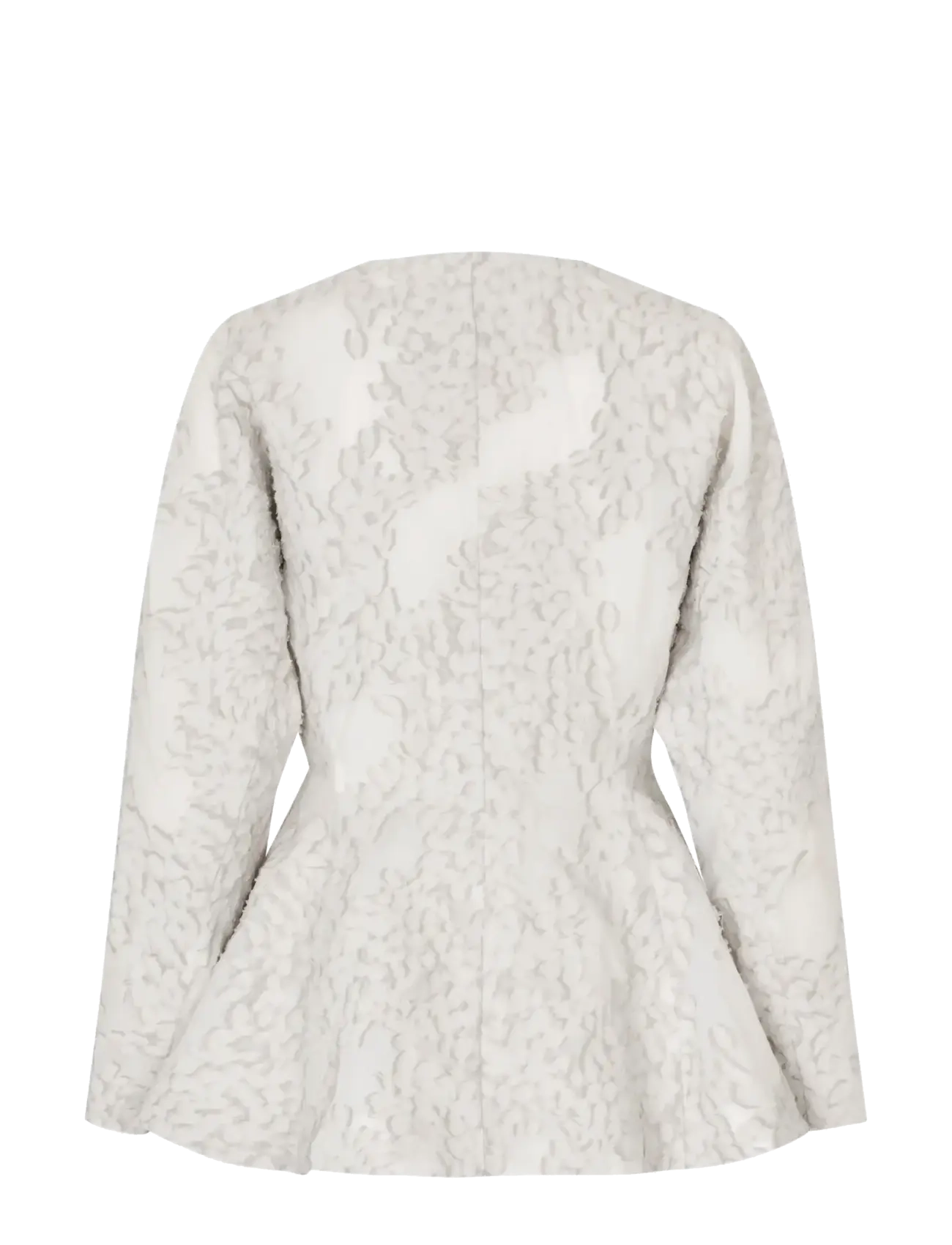 STINE GOYA - Textured Fil Coupe, Flared Hem Zip-Up Top - langærmede bluser - stone grey - 2