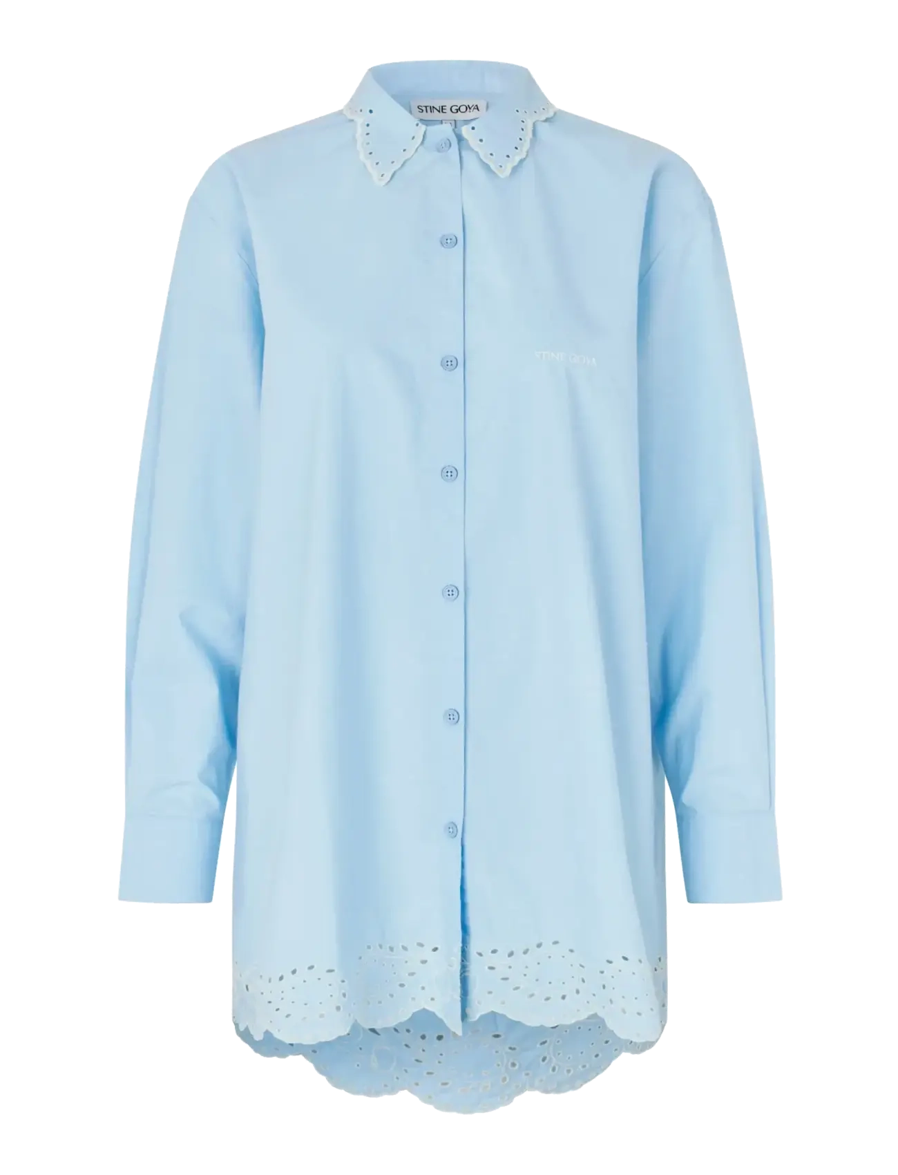 STINE GOYA Light Cotton, Long Sleeve Oversized Shirt - Bluser & Skjorter - TEAPOT BLUE / blue