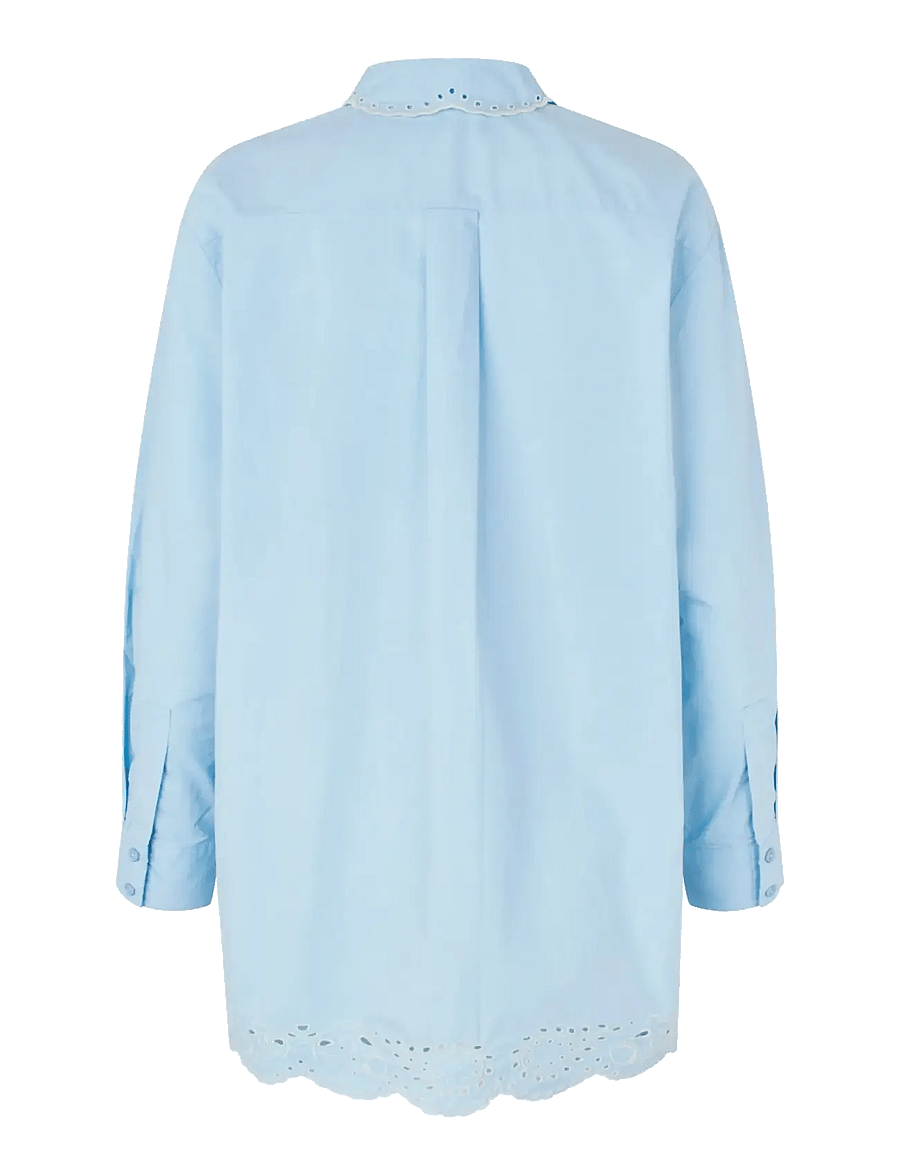 STINE GOYA - Light Cotton, Long Sleeve Oversized Shirt - teksasärgid - teapot blue - 2
