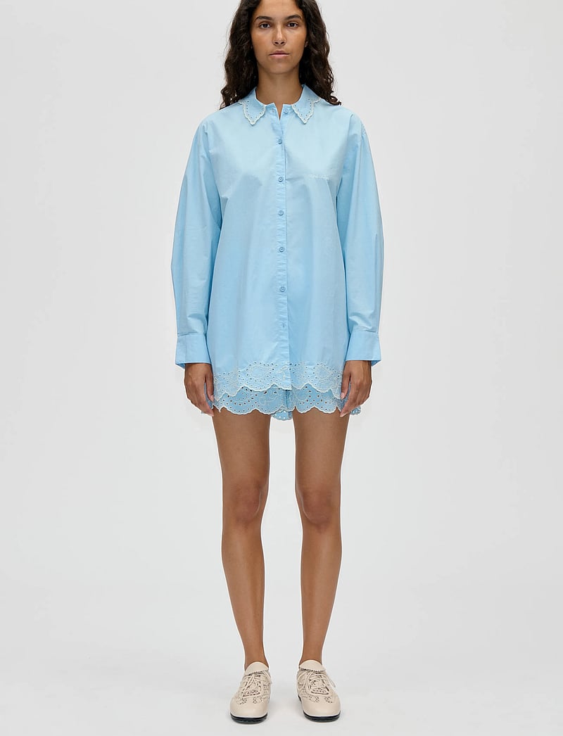 STINE GOYA - Light Cotton, Long Sleeve Oversized Shirt - jeanshemden - teapot blue - 0