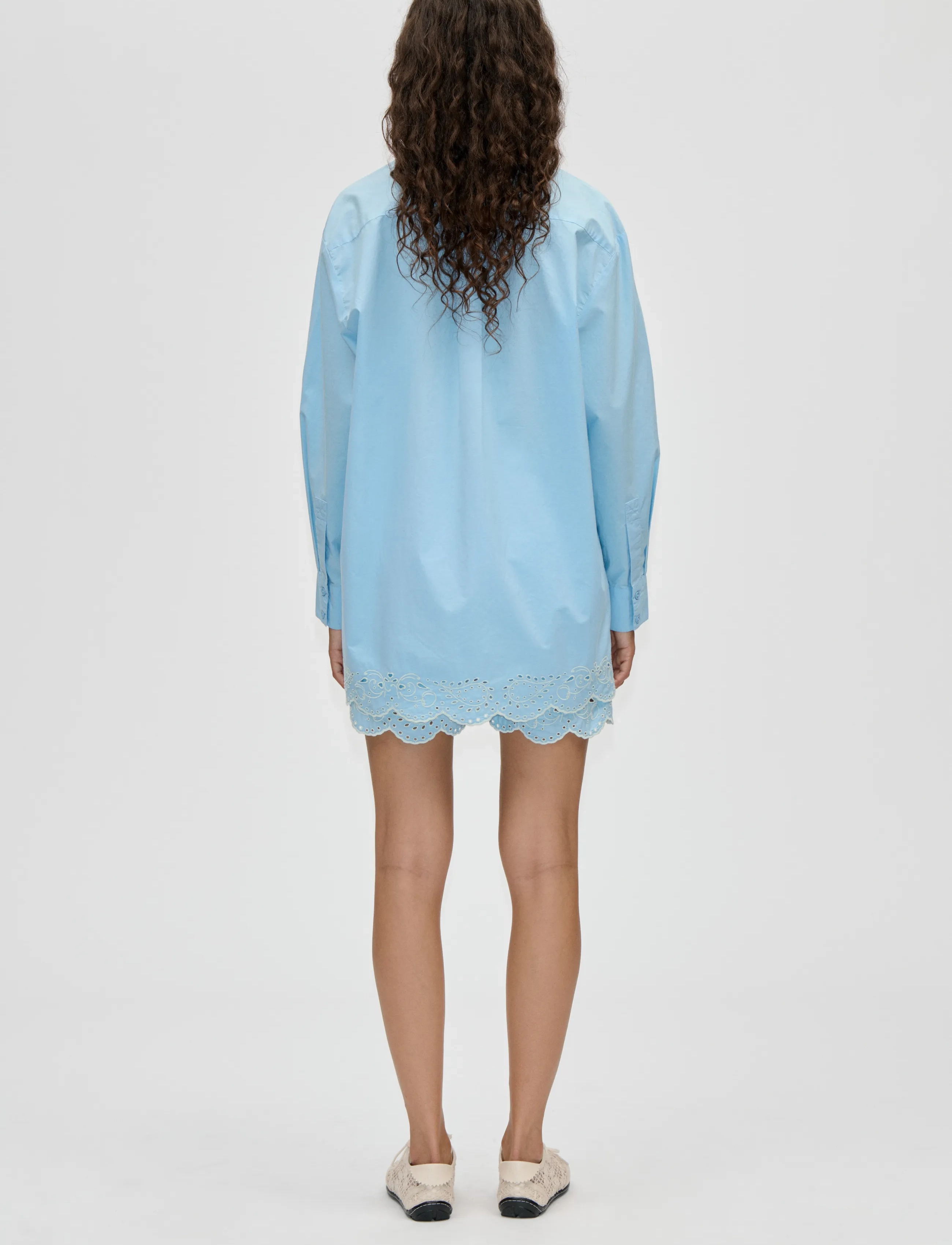 STINE GOYA - Light Cotton, Long Sleeve Oversized Shirt - teksasärgid - teapot blue - 3