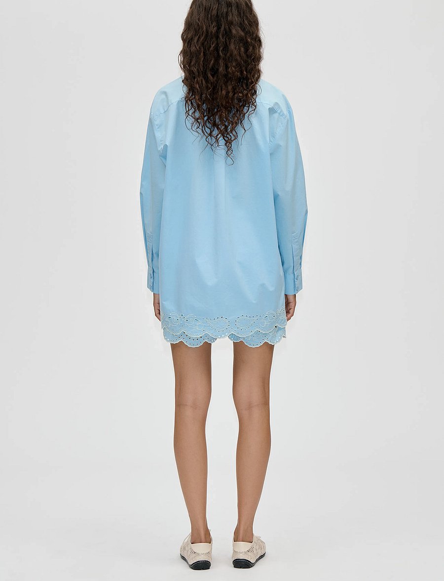 STINE GOYA - Light Cotton, Long Sleeve Oversized Shirt - teksasärgid - teapot blue - 3