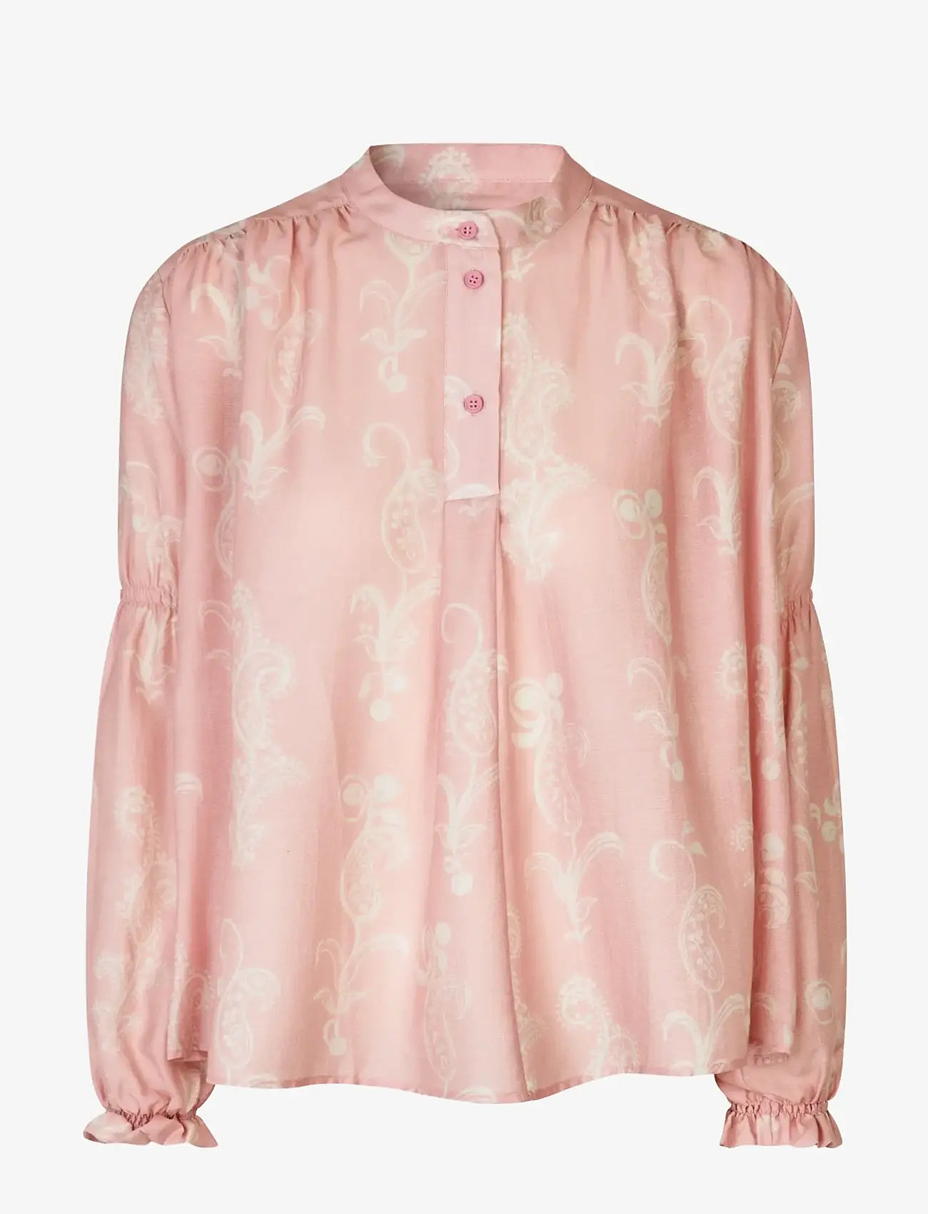 STINE GOYA - Tencel, Elasticated Long Sleeve Top - jeanshemden - cherries on a paisley - 1