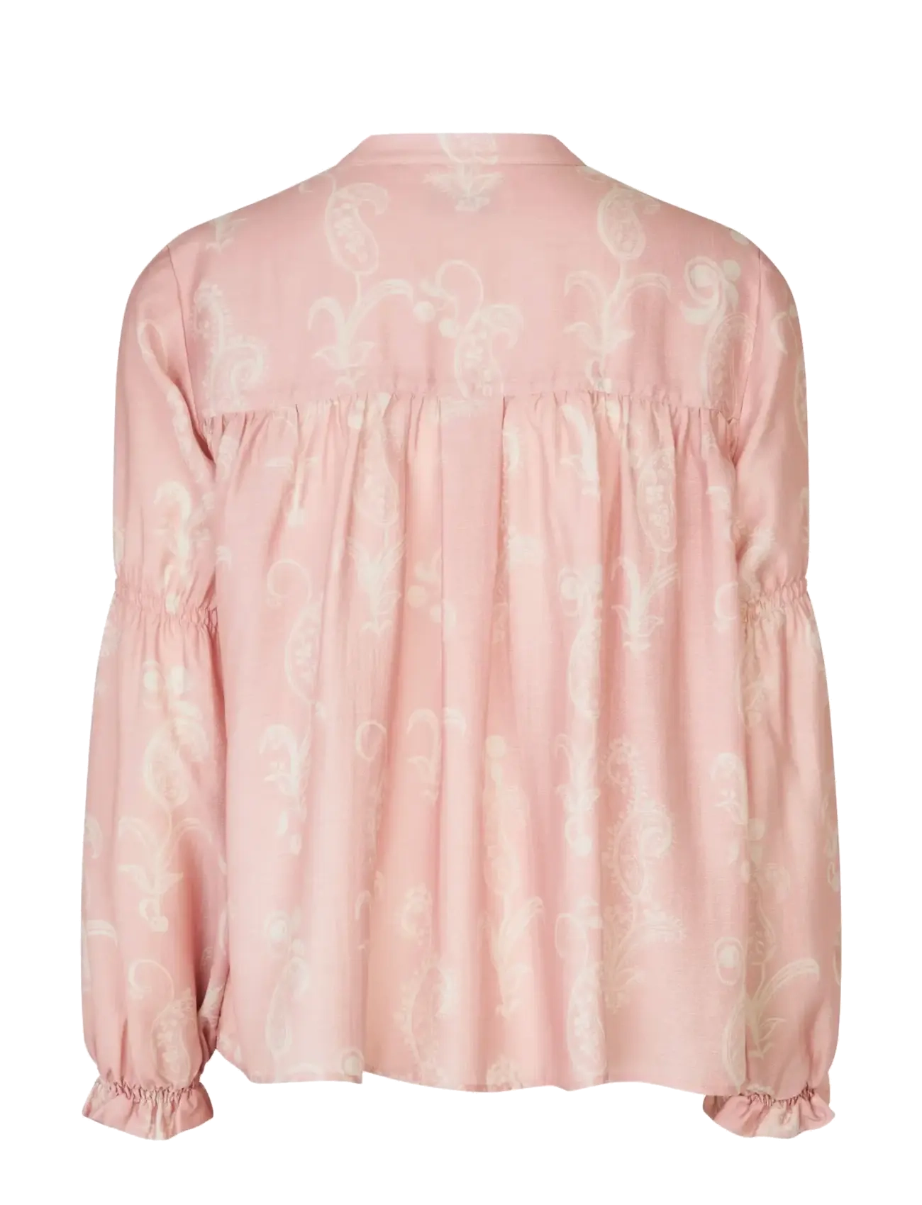 STINE GOYA - Tencel, Elasticated Long Sleeve Top - denim shirts - cherries on a paisley - 2