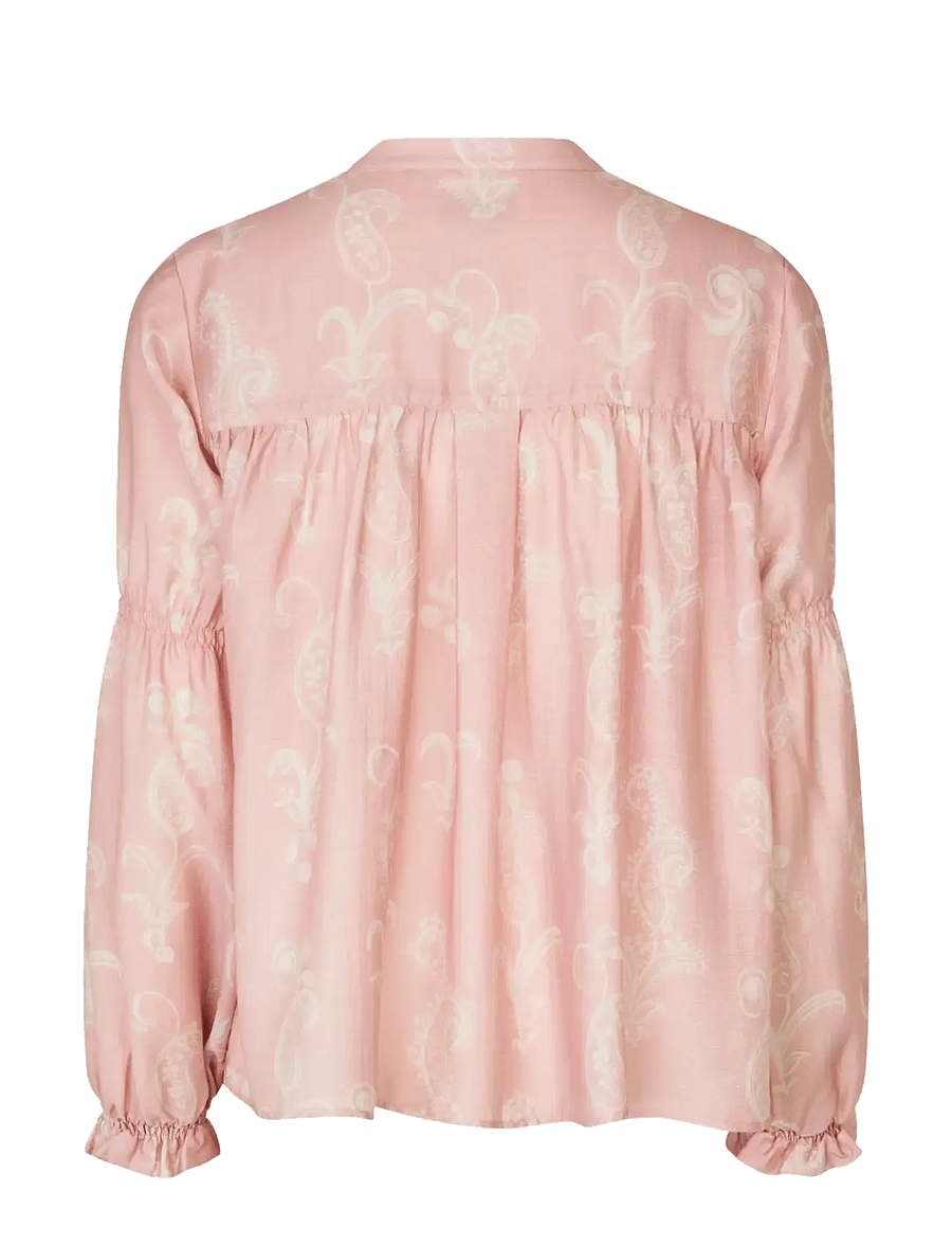 STINE GOYA - Tencel, Elasticated Long Sleeve Top - jeansskjortor - cherries on a paisley - 2