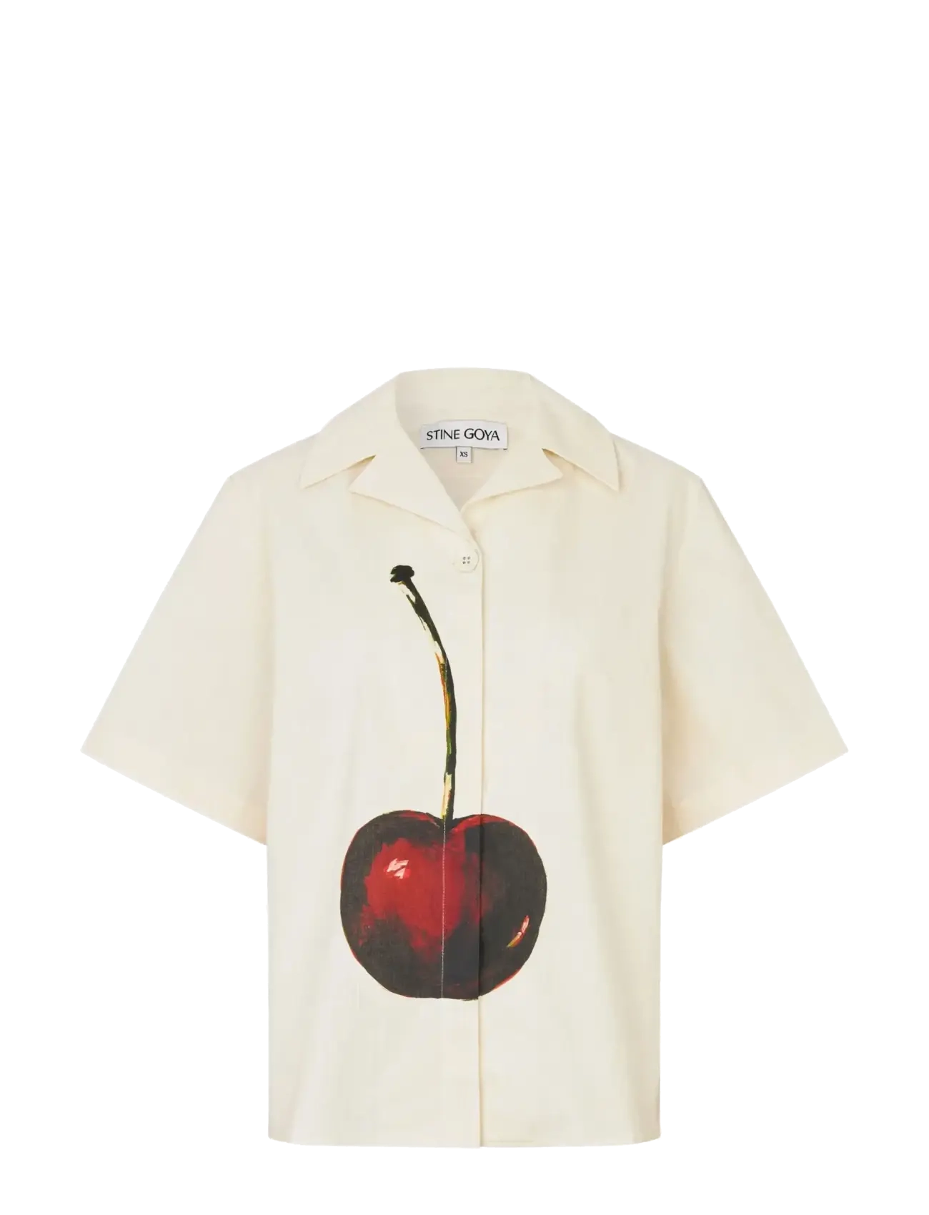 STINE GOYA Crisp Stripe Shirting, Bowling Collar Shirt Cream - XS - Damen