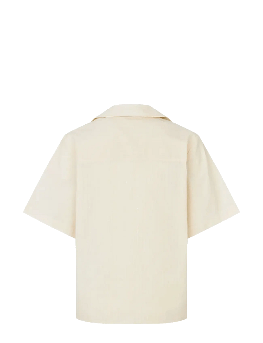 STINE GOYA - Crisp Stripe Shirting, Bowling Collar Shirt - denimskjorter - cherry - 2
