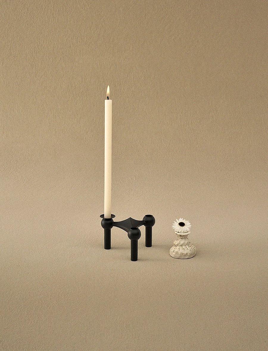 STOFF Nagel - STOFF Nagel candle holder cuff (set with 3 pcs) - küünlajalad - black - 0