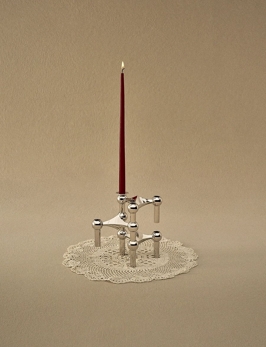 STOFF Nagel - STOFF Nagel candle holder cuff (set with 3 pcs) - kerzenständer - chrome - 3