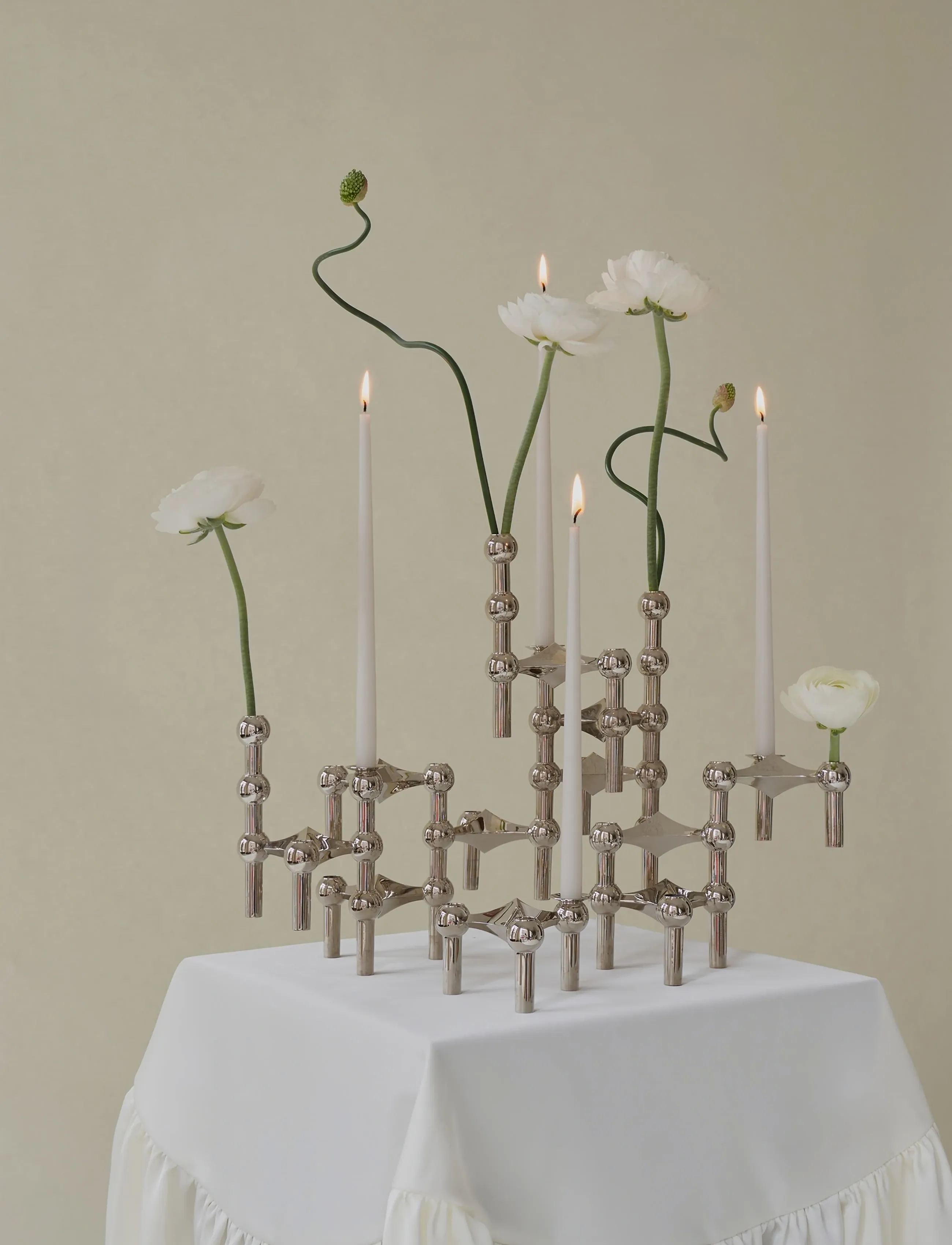 STOFF Nagel - STOFF Nagel candle holder cuff (set with 3 pcs) - ljusstakar - chrome - 5