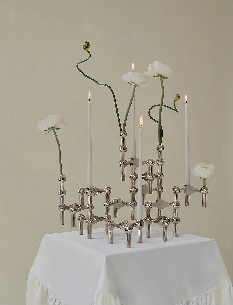 STOFF Nagel - STOFF Nagel candle holder cuff (set with 3 pcs) - kerzenständer - chrome - 5