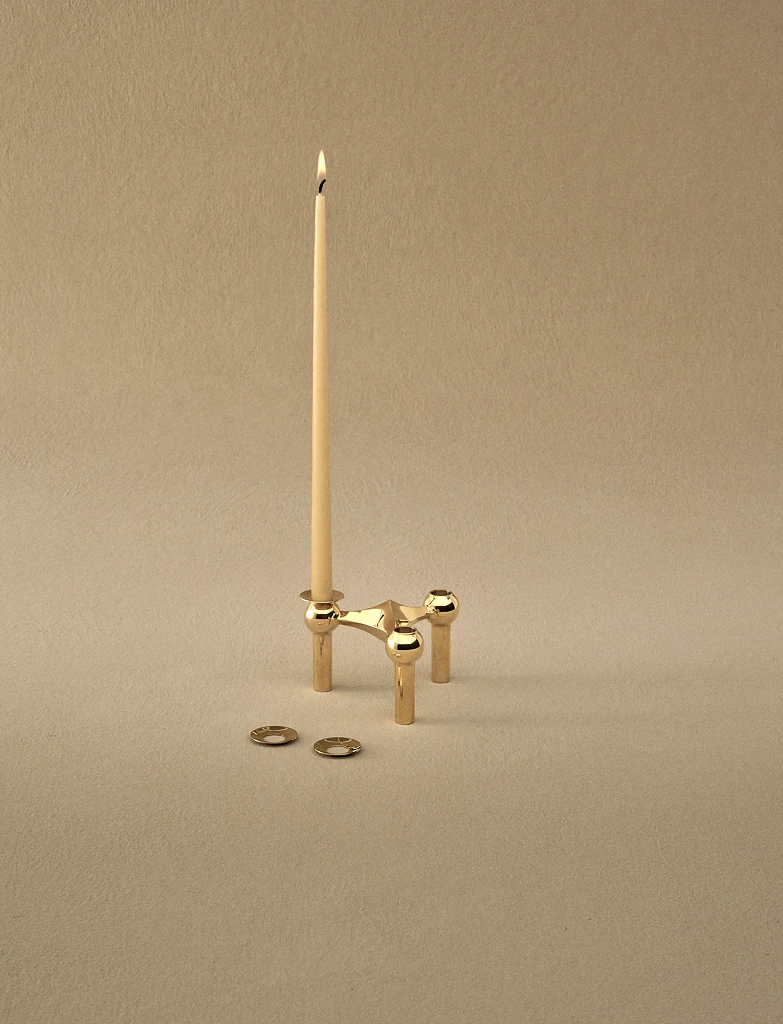 STOFF Nagel Stoff Nagel Candle Holder Cuff (Set With 3 Pcs), 2.85 cm, Gold, Lysestager & Lanterner > Lysestager, Unisex