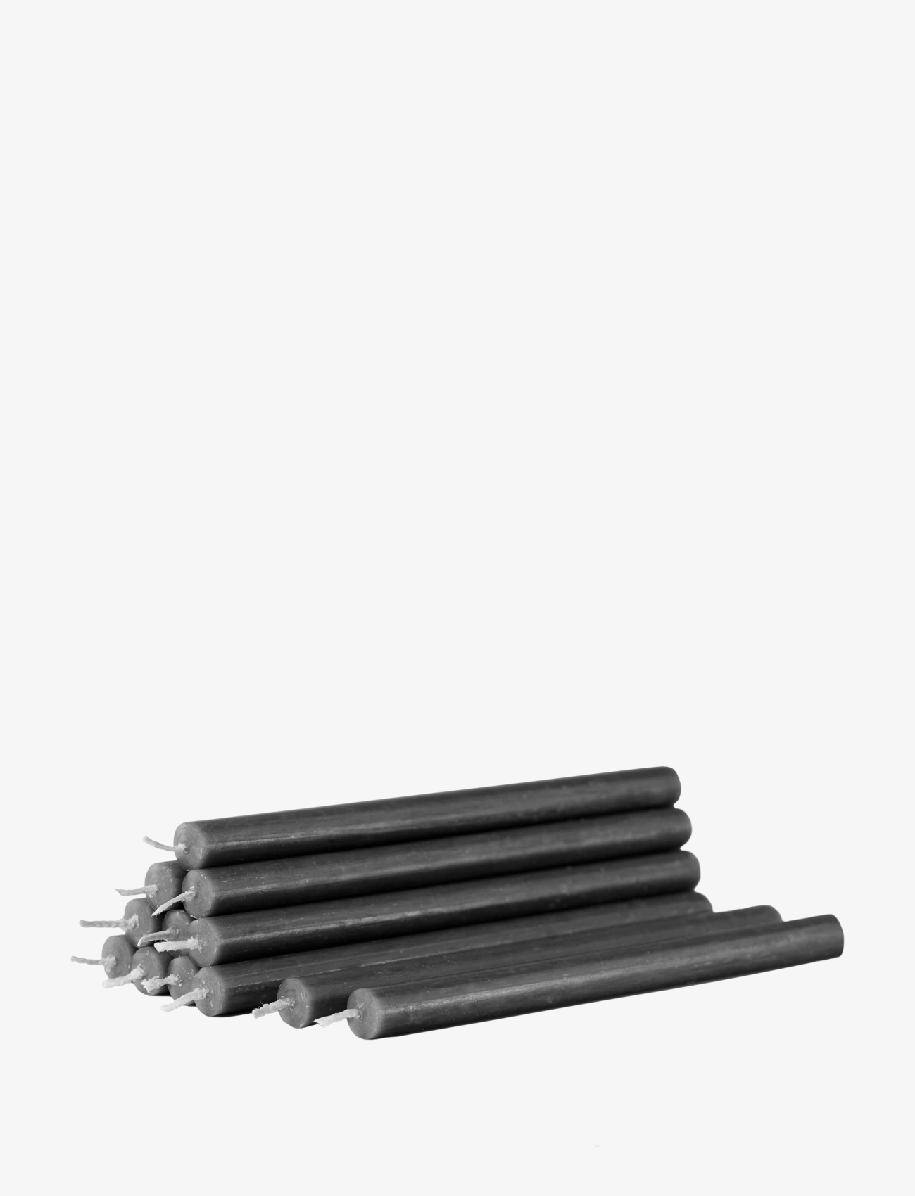 STOFF Nagel Taper Candles, Box With 12 Pieces, Søjlelys, Sort, Str: 18X1.3CM