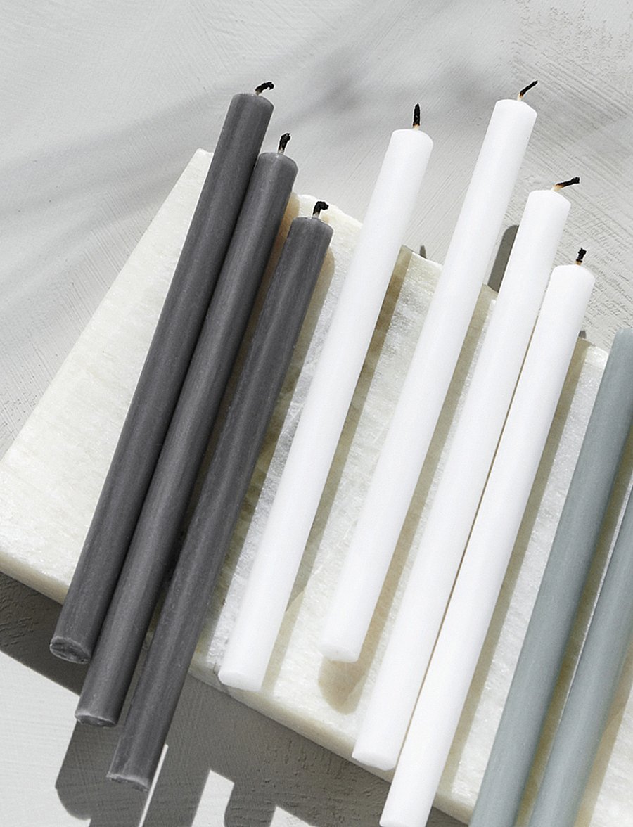 STOFF Nagel - STOFF Nagel taper candles, box with 12 pieces - pikad küünlad - anthracite - 0