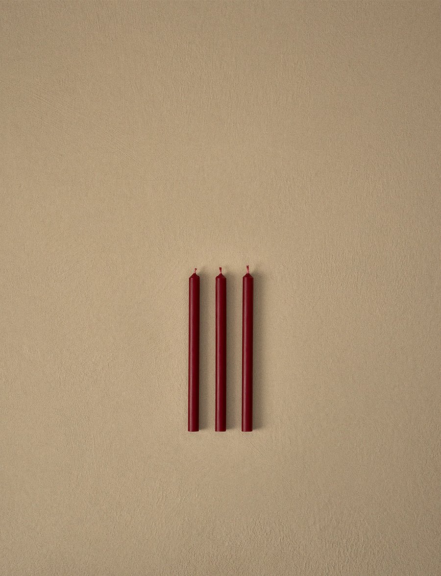 STOFF Nagel - STOFF Nagel candles (box w/12 pcs) - bordeaux - tischkerzen - bordeaux - 0