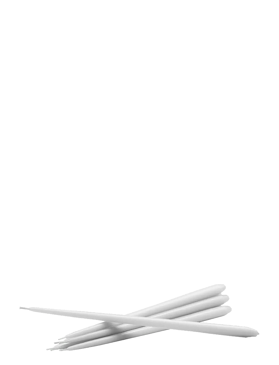 STOFF Nagel - STOFF Nagel taper candles by Ester & Erik (box w/6 pcs) - pikad küünlad - white - 1