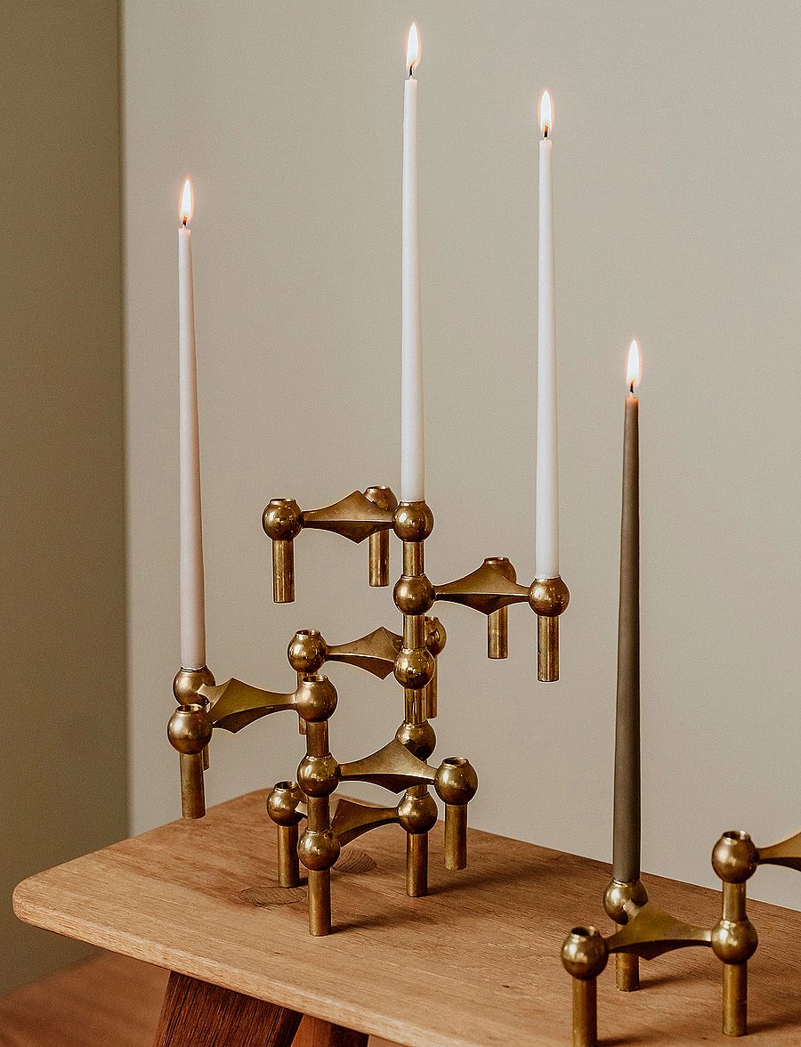 STOFF Nagel - STOFF Nagel taper candles by Ester & Erik (box w/6 pcs) - pikad küünlad - white - 2