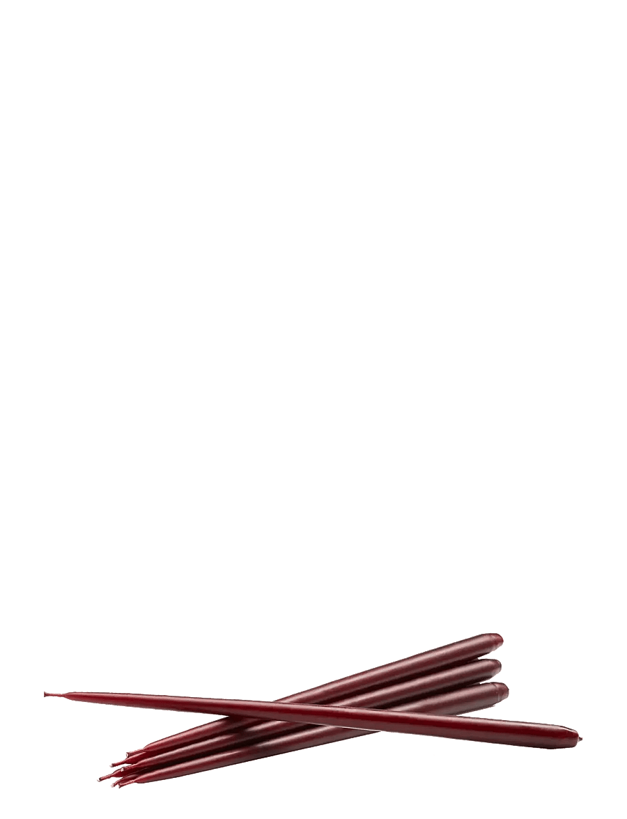 STOFF Nagel - STOFF Nagel taper candles by Ester & Erik (box w/6 pcs) - pikad küünlad - burgundy red - 1