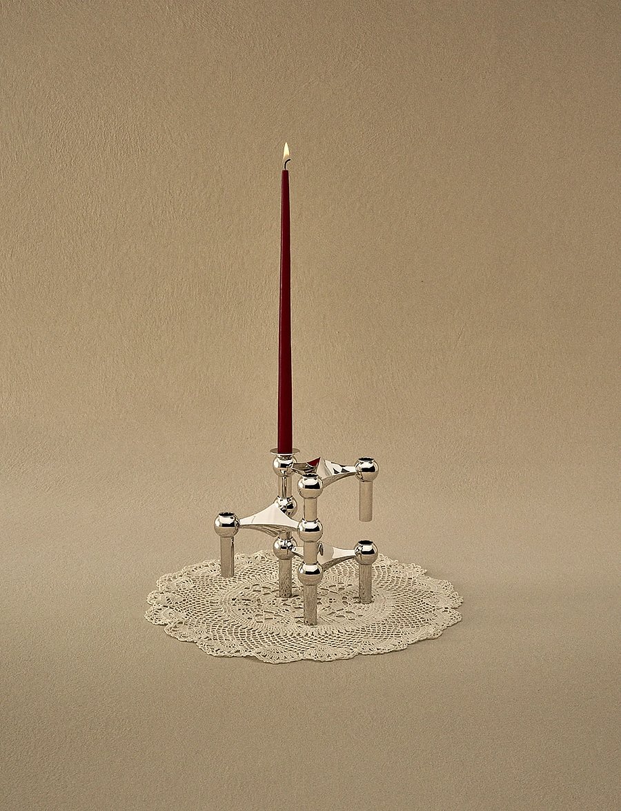 STOFF Nagel - STOFF Nagel taper candles by Ester & Erik (box w/6 pcs) - pikad küünlad - burgundy red - 0
