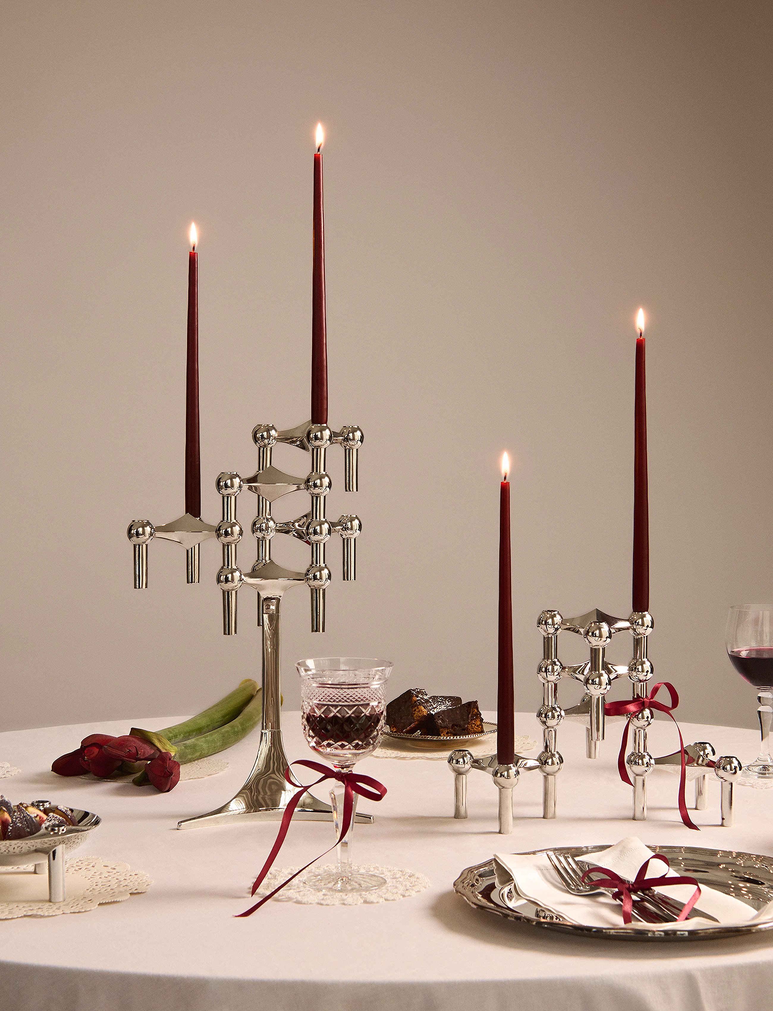 STOFF Nagel - STOFF Nagel taper candles by Ester & Erik (box w/6 pcs) - stagelys - burgundy red - 2
