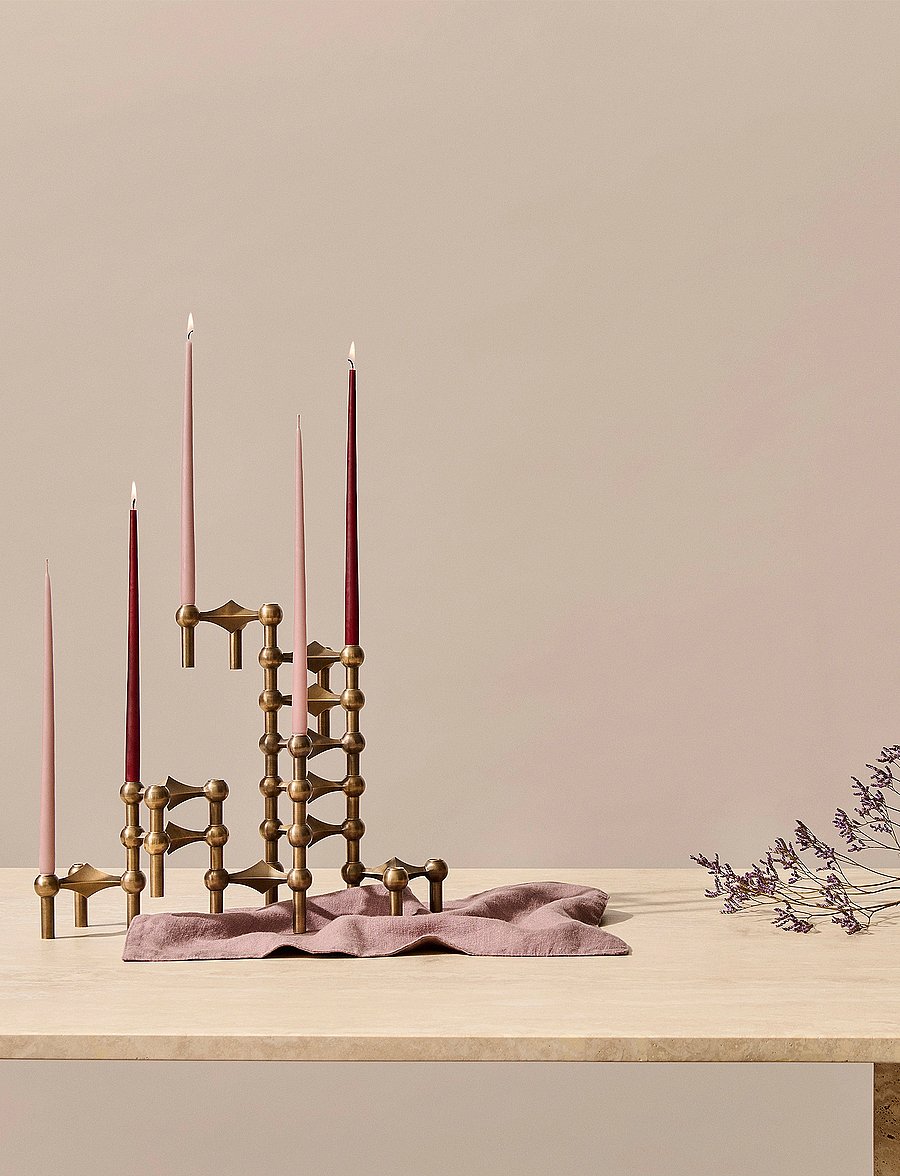 STOFF Nagel - STOFF Nagel taper candles by Ester & Erik (box w/6 pcs) - pikad küünlad - burgundy red - 3