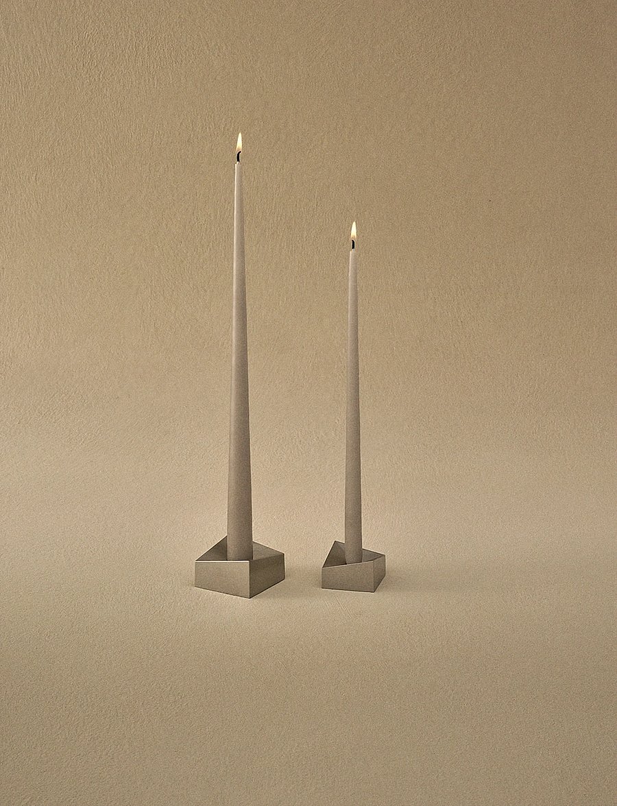 STOFF Nagel - STOFF Nagel taper candles by Ester & Erik (box w/6 pcs) - pikad küünlad - sand - 0