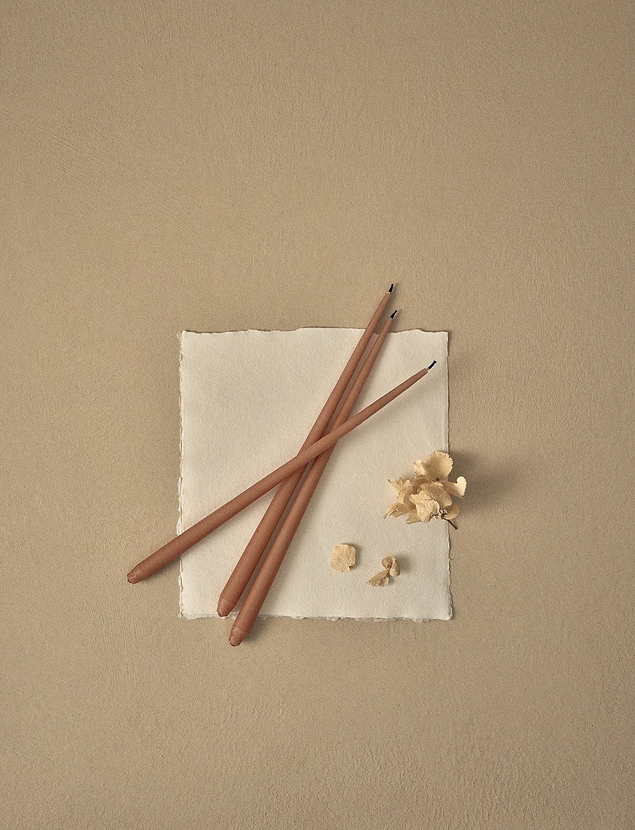 STOFF Nagel - STOFF Nagel taper candles by Ester & Erik (box w/6 pcs) - pikad küünlad - dusty rose - 0
