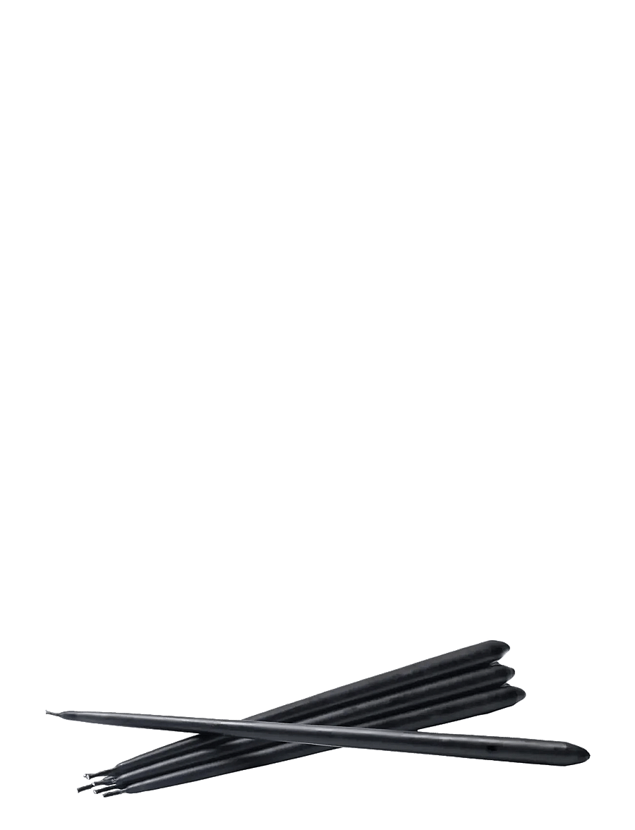STOFF Nagel - STOFF Nagel taper candles by Ester & Erik (box w/6 pcs) - pikad küünlad - black - 1
